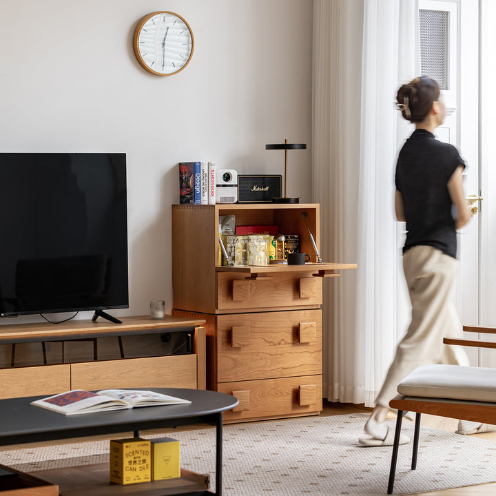 Scandinavian cherry wood cabinet nimbus material variants.