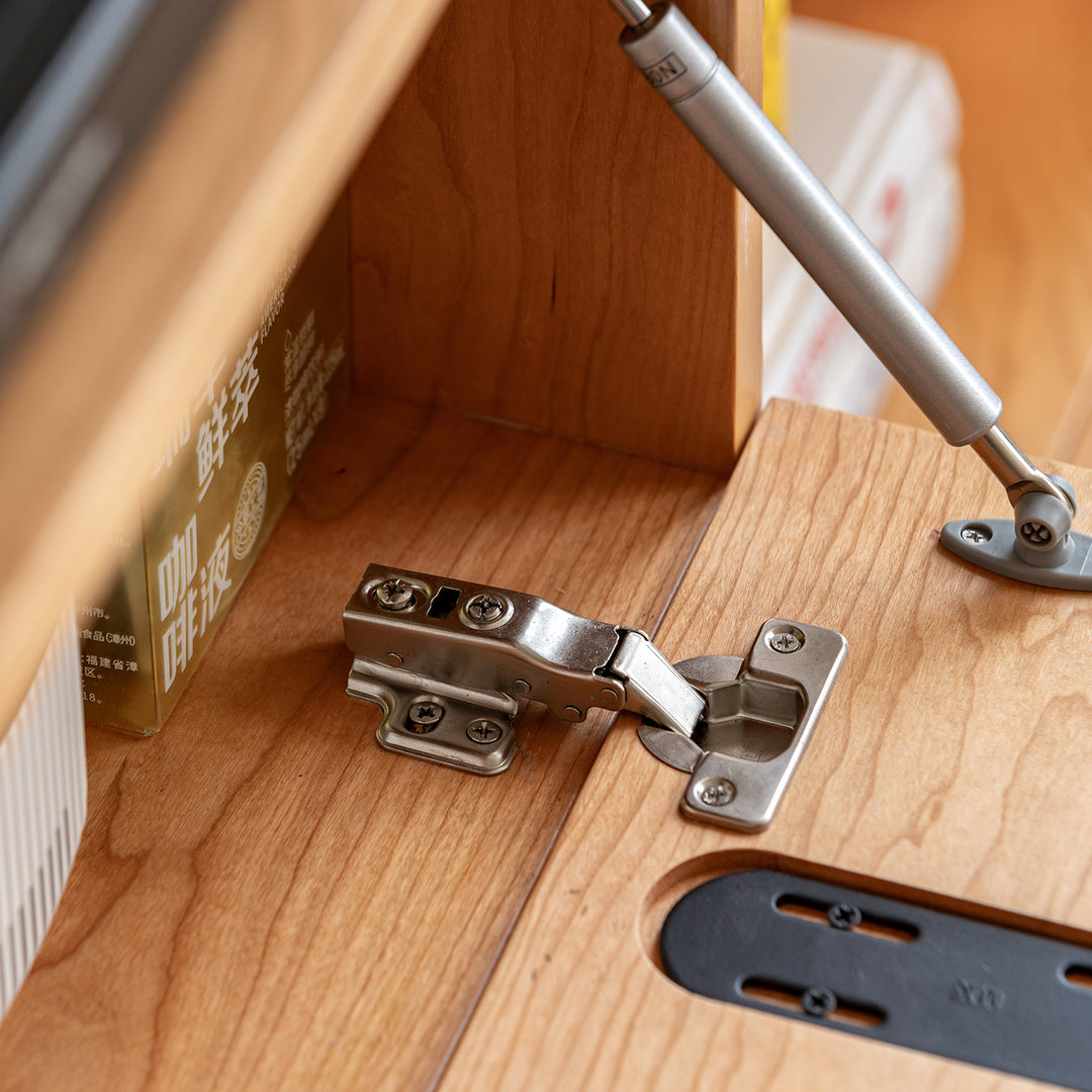 Scandinavian cherry wood cabinet nimbus in real life style.