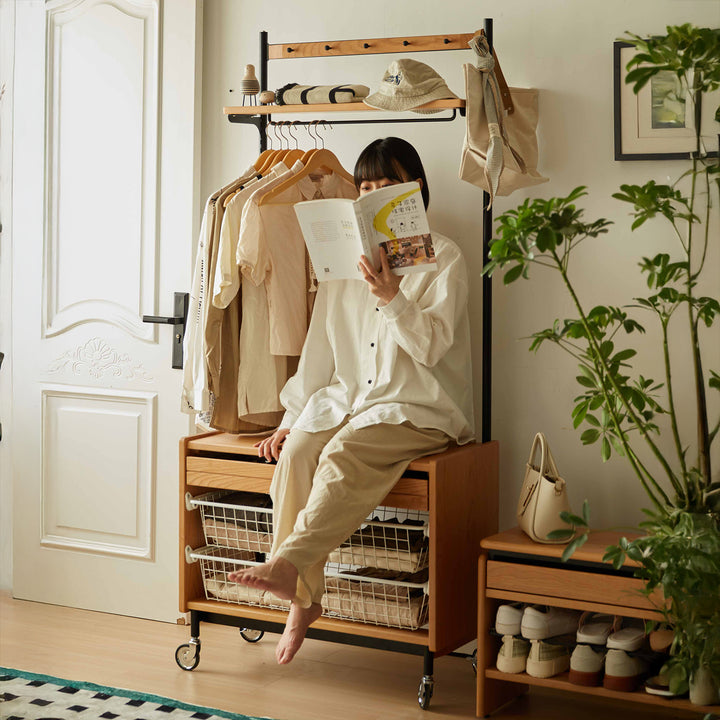 Scandinavian cherry wood clothes hanger cove material variants.