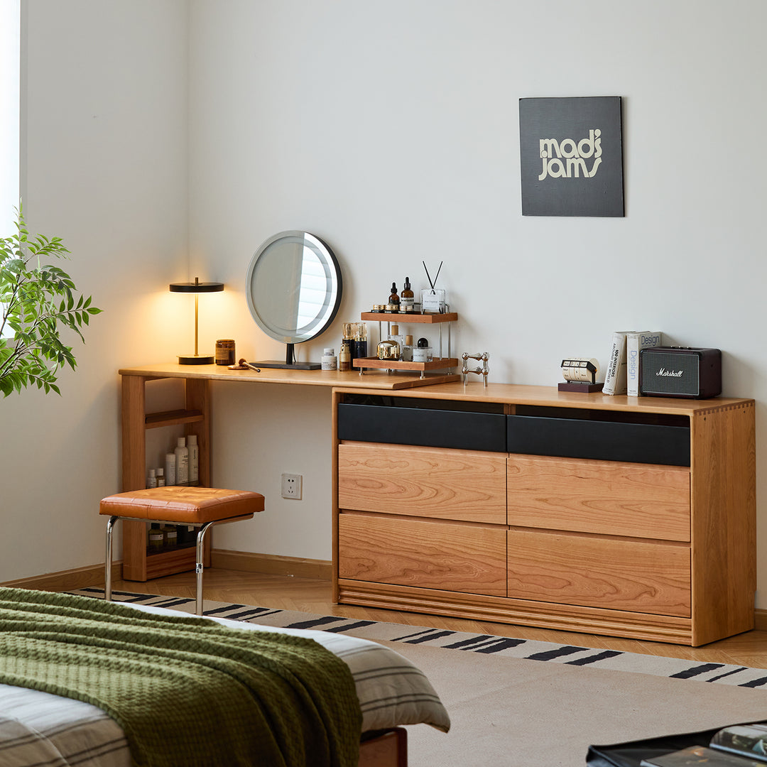 Scandinavian cherry wood dressing table shore primary product view.