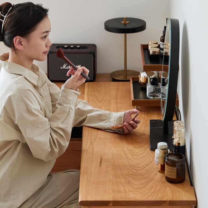 Scandinavian cherry wood dressing table shore material variants.