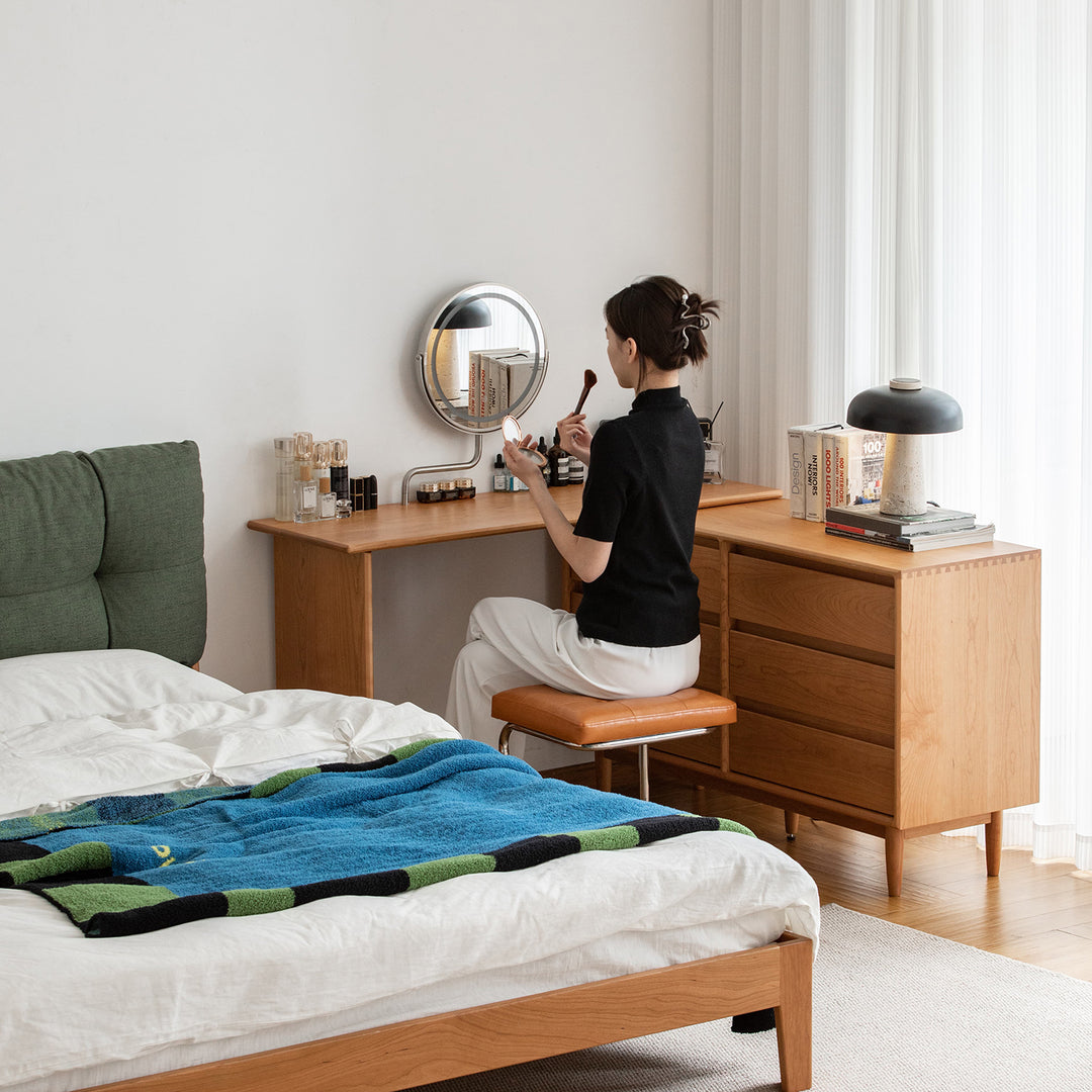 Scandinavian cherry wood dressing table vista size charts.