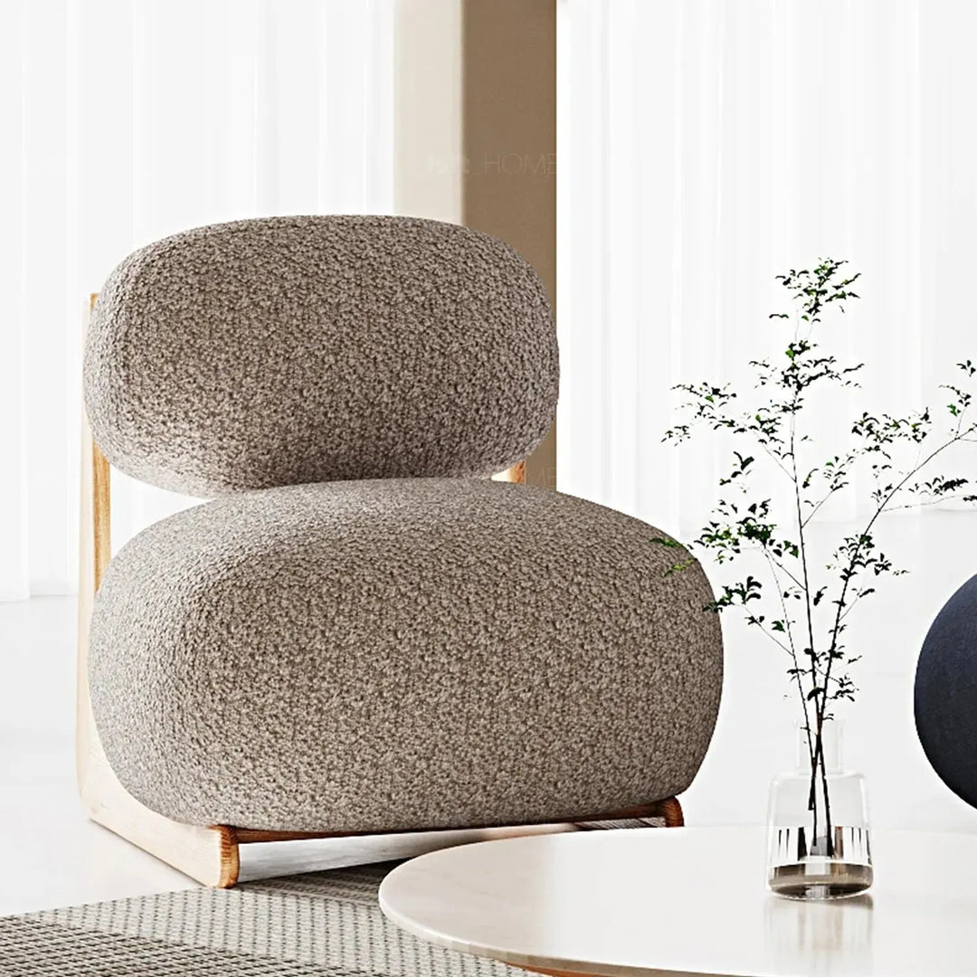 Cream elm wood 1 seater sofa vista detail 1.