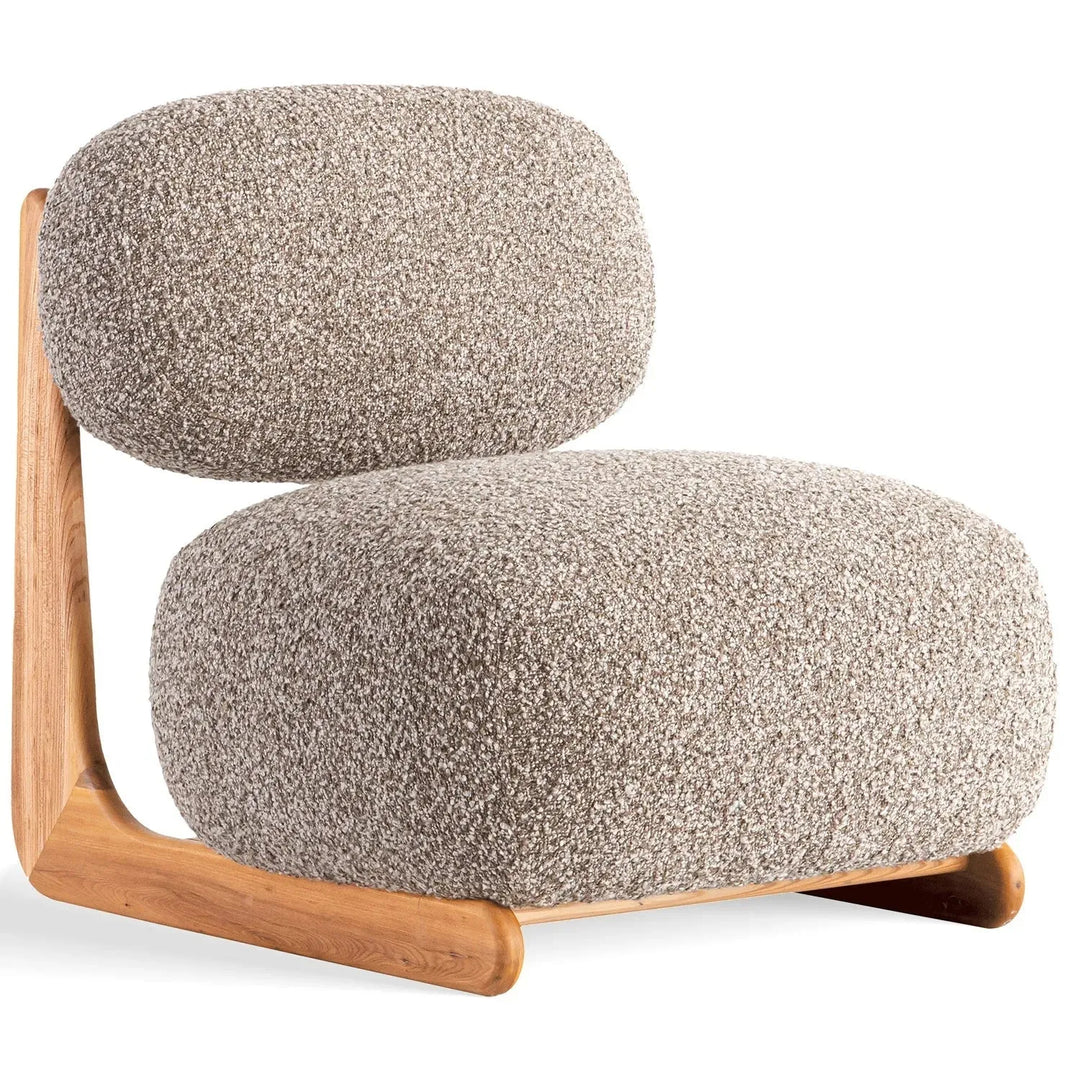 Cream elm wood 1 seater sofa vista in white background.