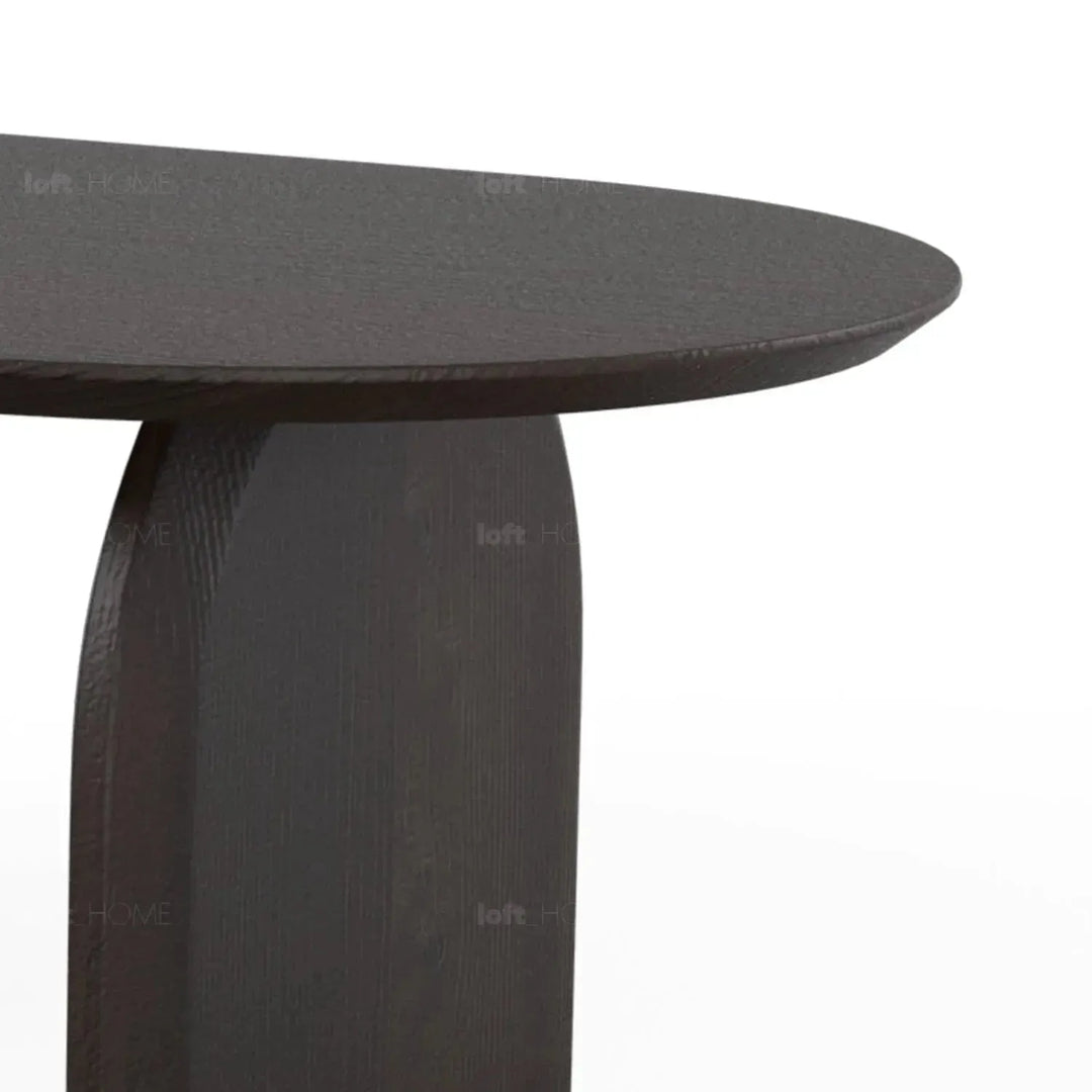 Japandi elm wood dining table zephyr in real life style.