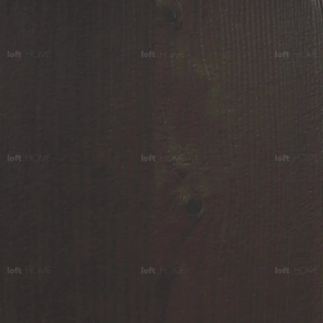 Japandi elm wood dining table zephyr in close up details.