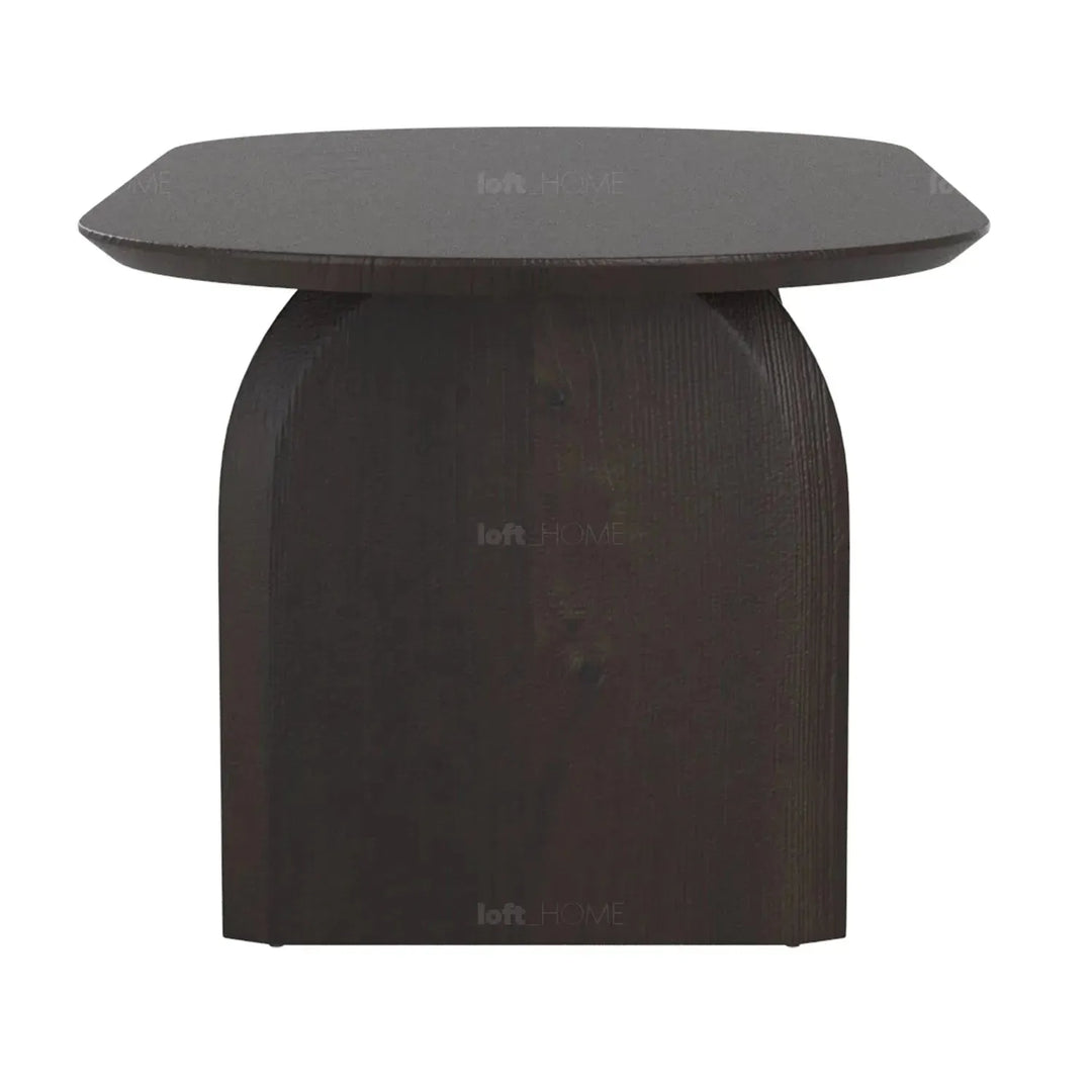 Japandi elm wood dining table zephyr material variants.