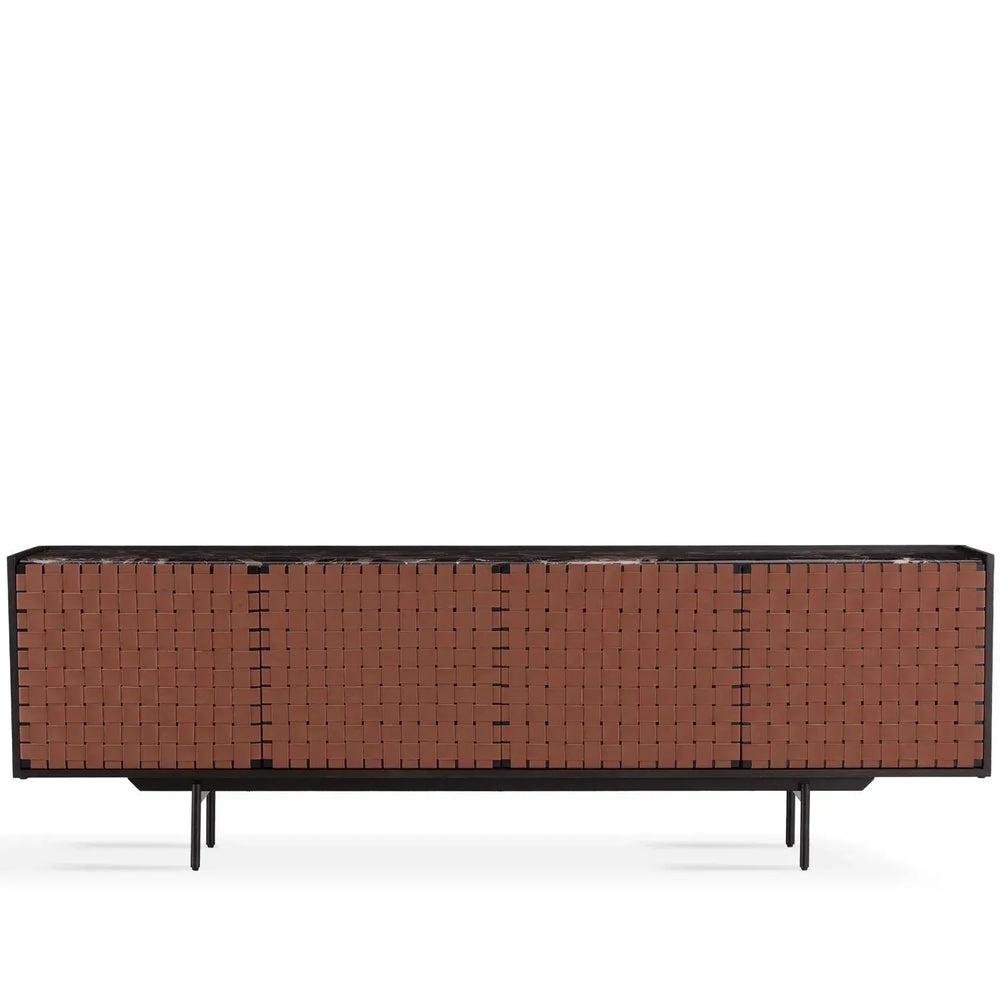 Japandi elm wood storage cabinet paragon in white background.