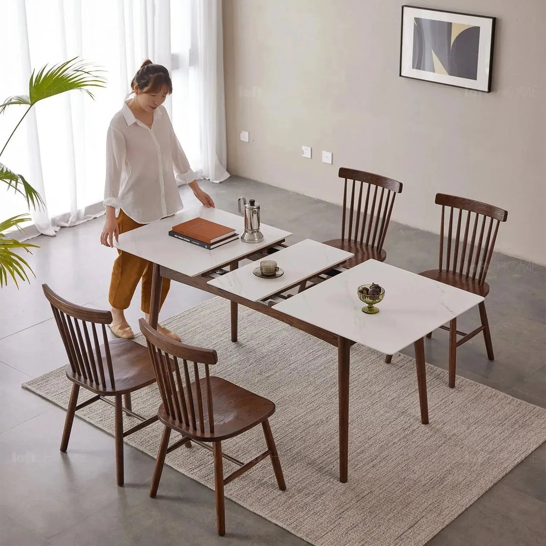 Scandinavian extendable sintered stone dining table graceful charm detail 8.