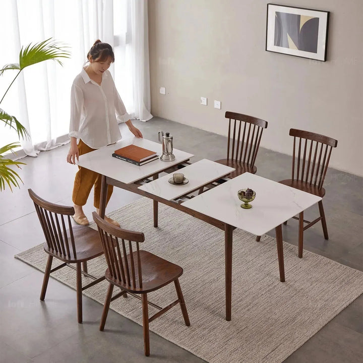 Scandinavian extendable sintered stone dining table graceful charm detail 8.