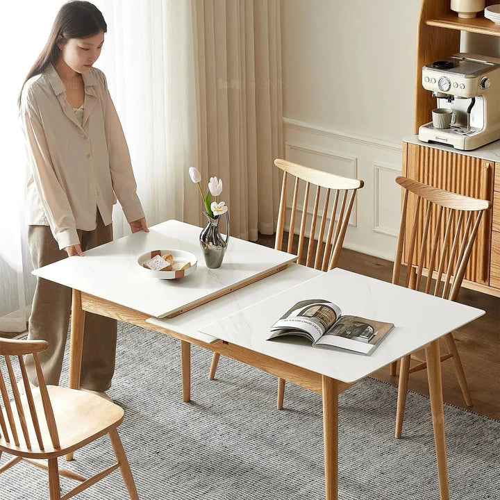 Scandinavian extendable sintered stone dining table graceful charm detail 4.
