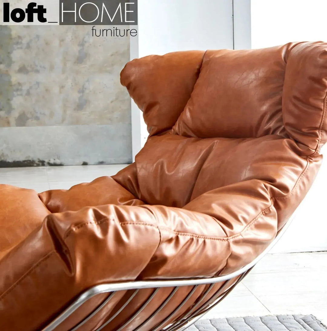 Industrial fabric 1 seater sofa with ottoman venus layered structure.