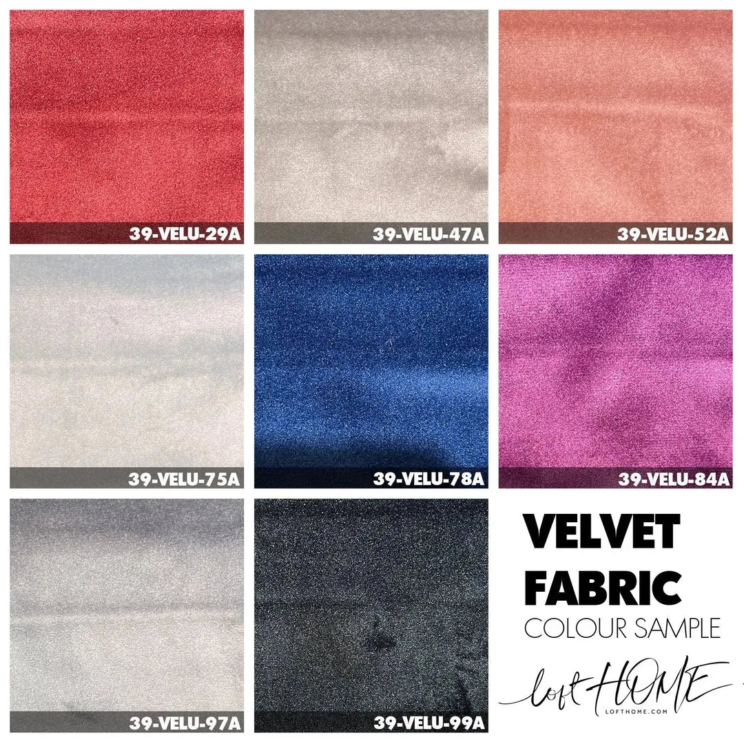 Industrial fabric 1 seater sofa with ottoman venus color swatches.