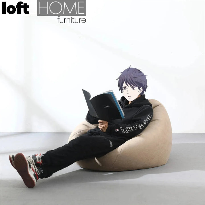 Modern fabric bean bag sofa lelinta with context.