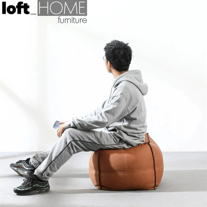 Modern fabric ottoman surya detail 3.