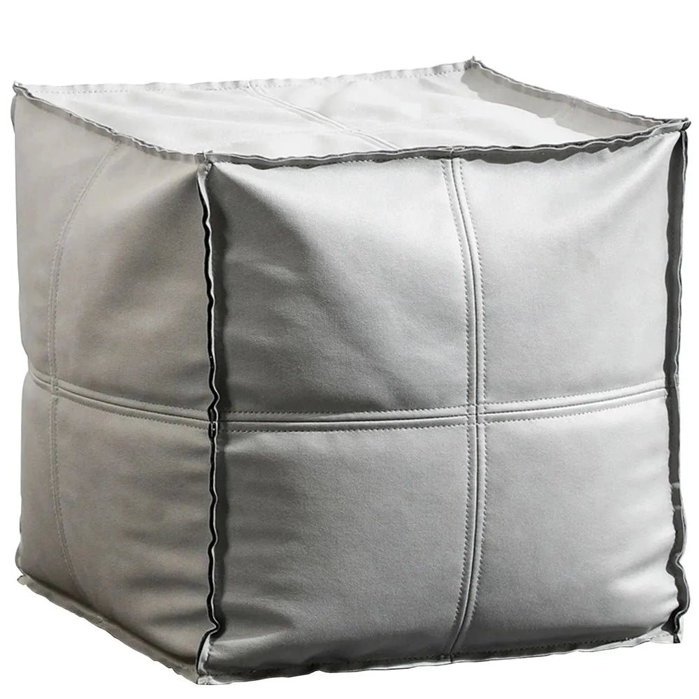 Modern fabric ottoman surya in white background.