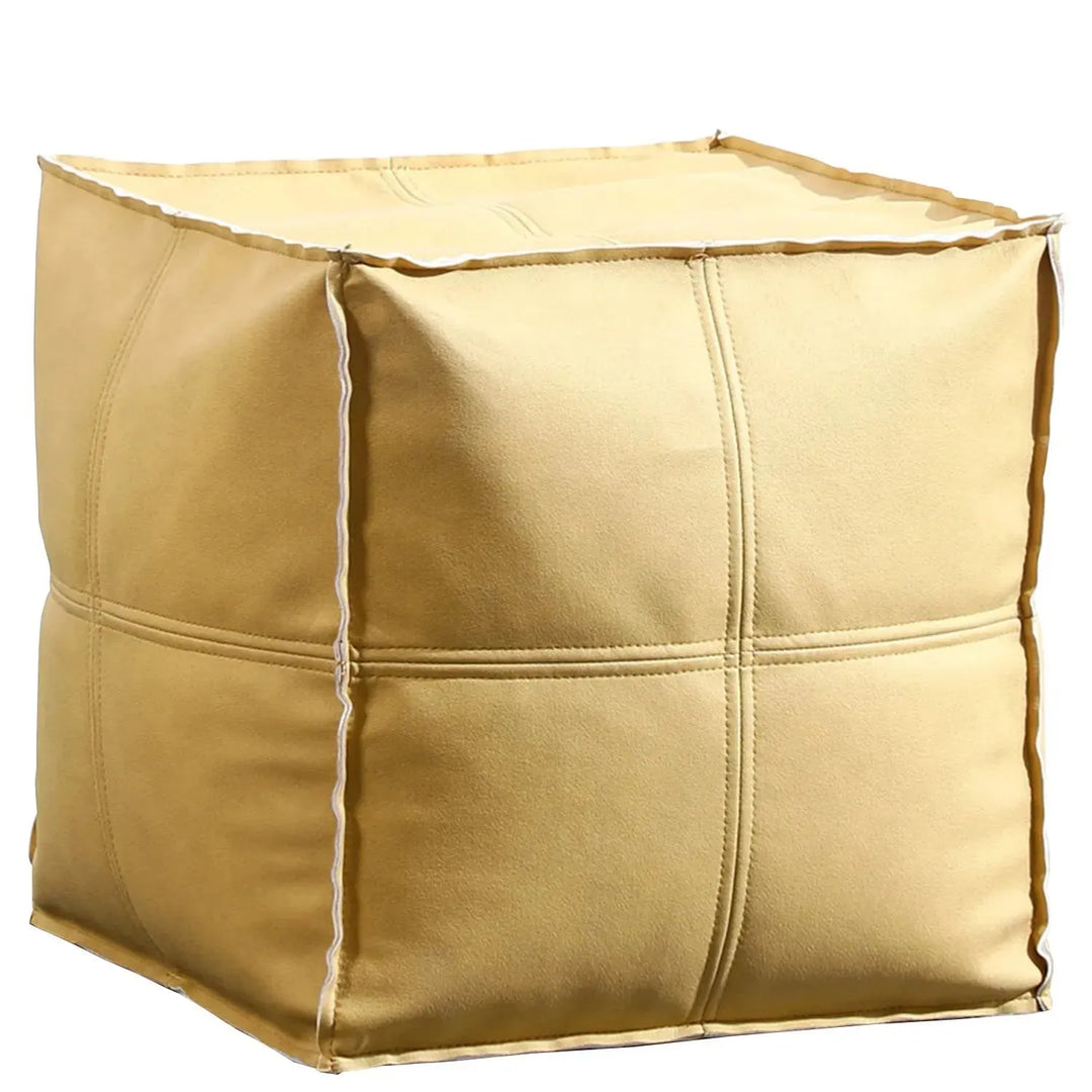 Modern fabric ottoman surya in close up details.