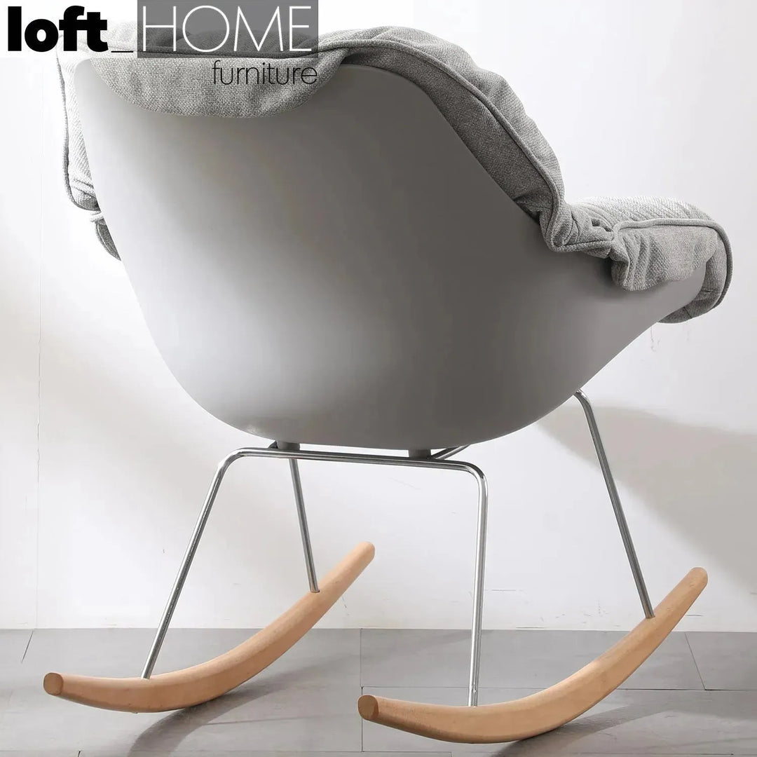 Scandinavian fabric rocking 1 seater sofa kai material variants.