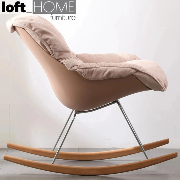 Scandinavian fabric rocking 1 seater sofa kai in still life.