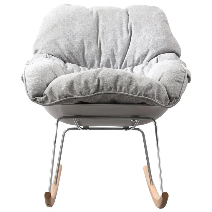 Scandinavian fabric rocking 1 seater sofa kai in white background.