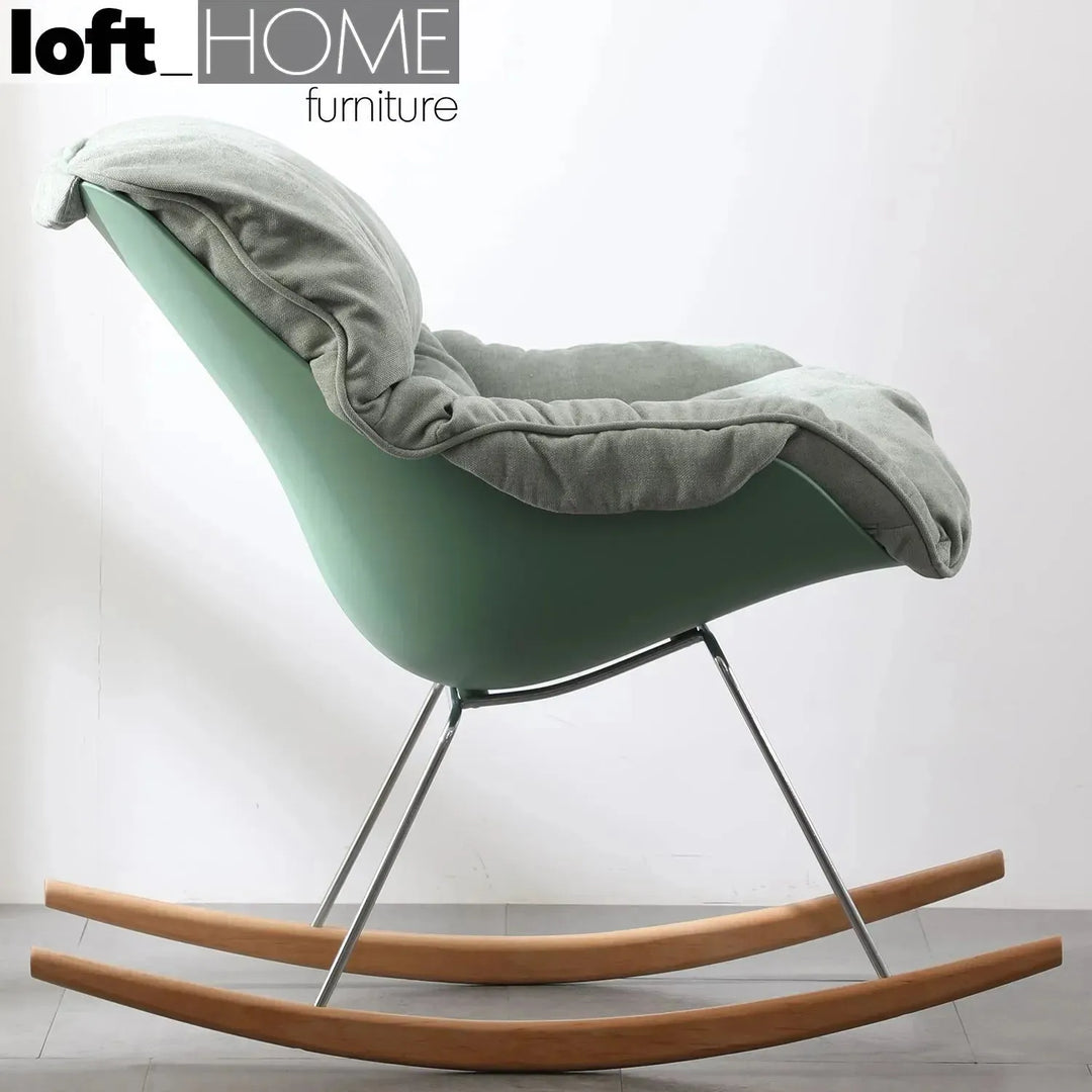 Scandinavian fabric rocking 1 seater sofa kai detail 3.