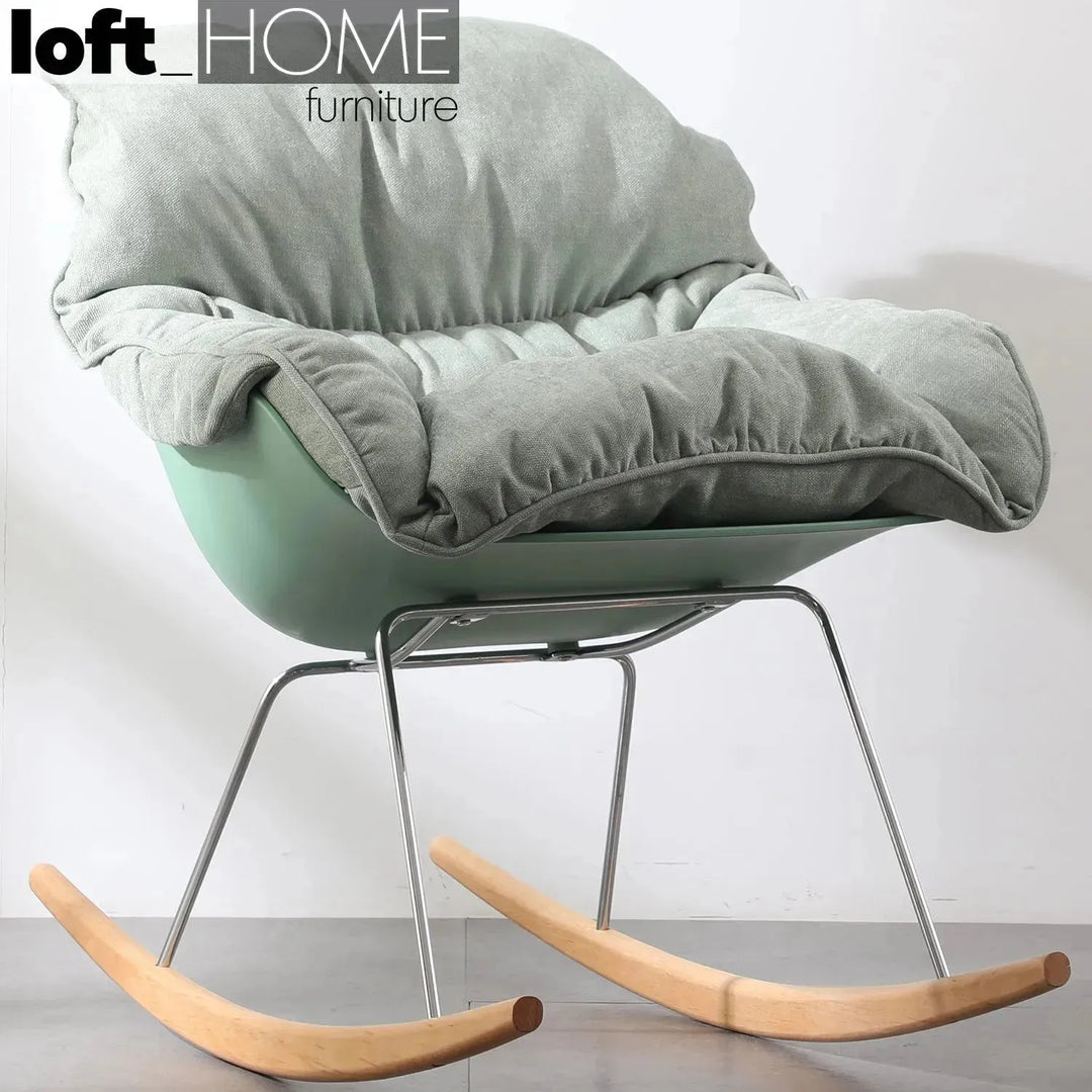 Scandinavian fabric rocking 1 seater sofa kai detail 1.