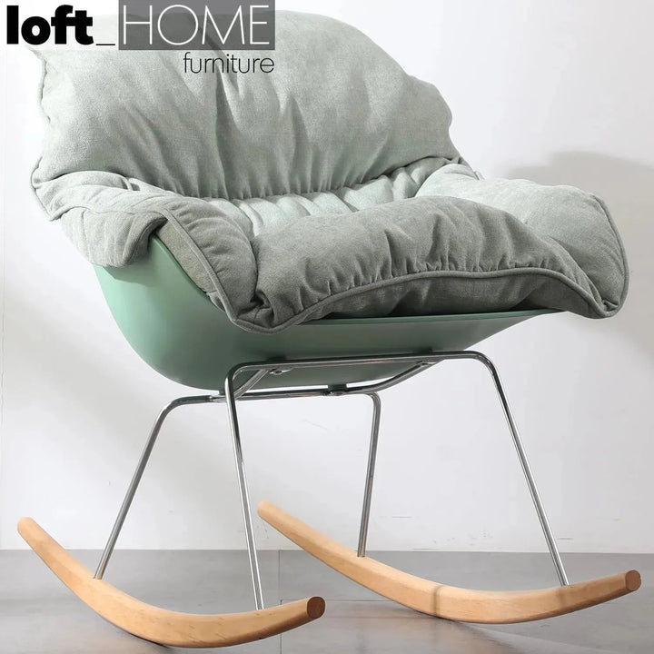 Scandinavian fabric rocking 1 seater sofa kai detail 1.