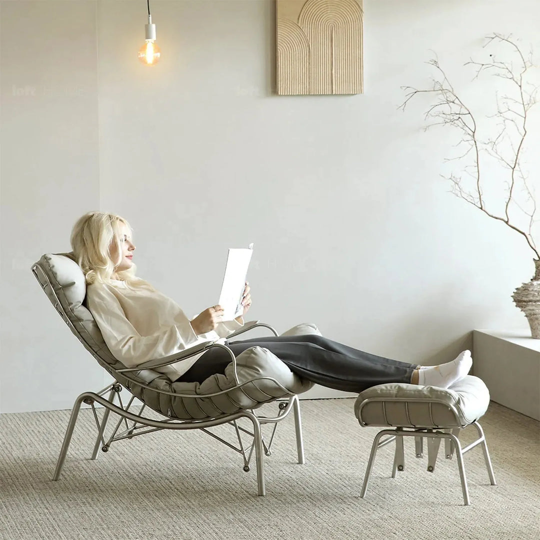 Industrial fabric rocking chair snail in details.