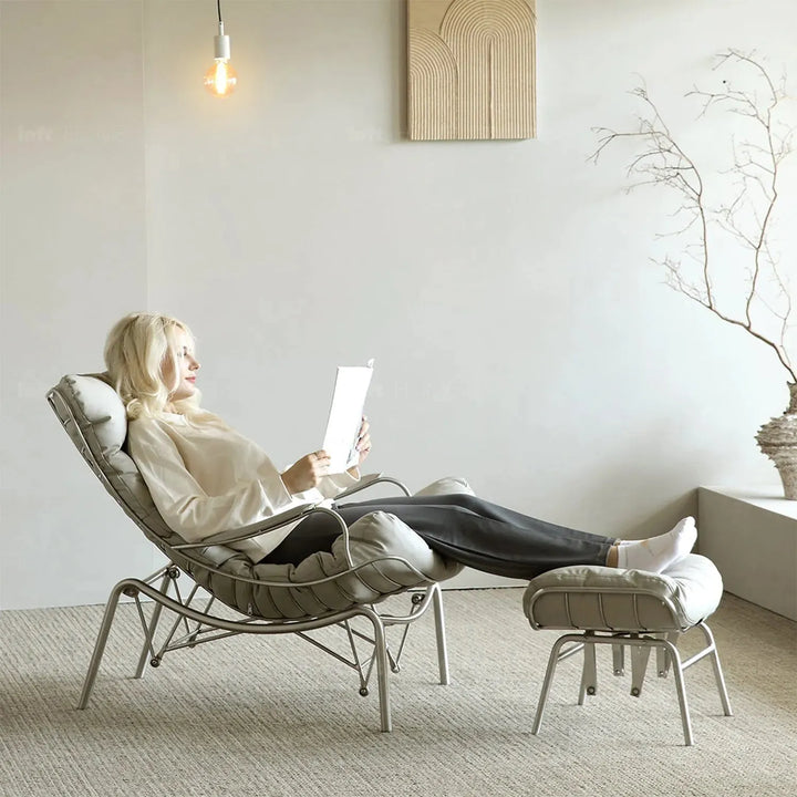 Industrial fabric rocking chair snail in details.