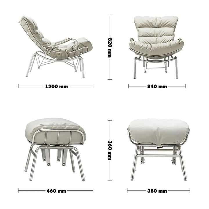 Industrial fabric rocking chair snail size charts.
