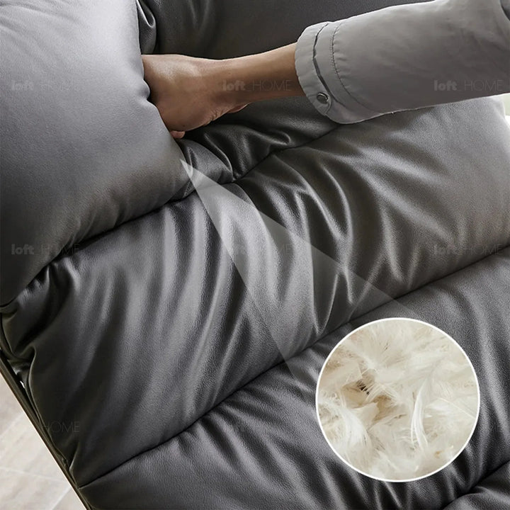 Industrial fabric rocking chair snail in panoramic view.