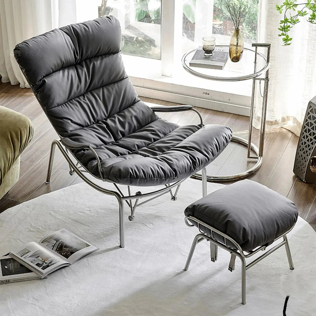 Industrial fabric rocking chair snail in close up details.