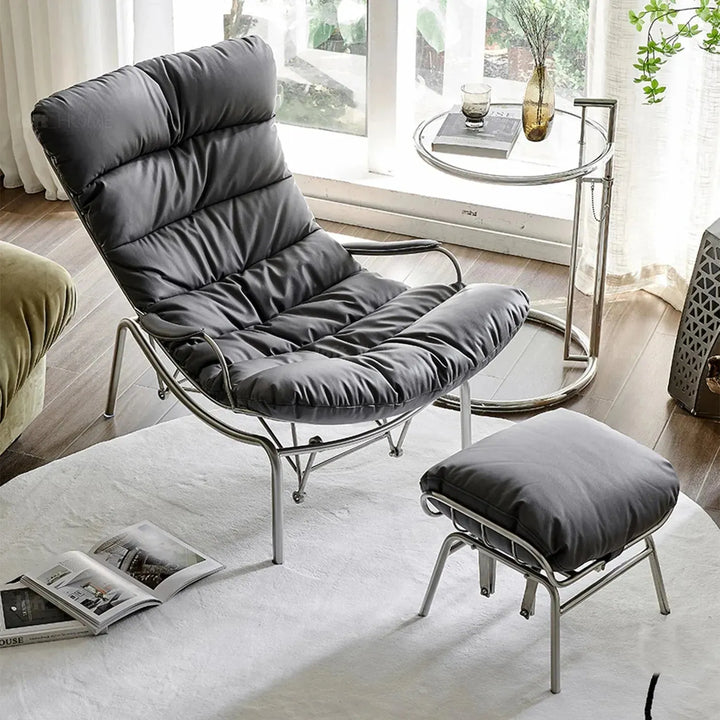 Industrial fabric rocking chair snail in close up details.