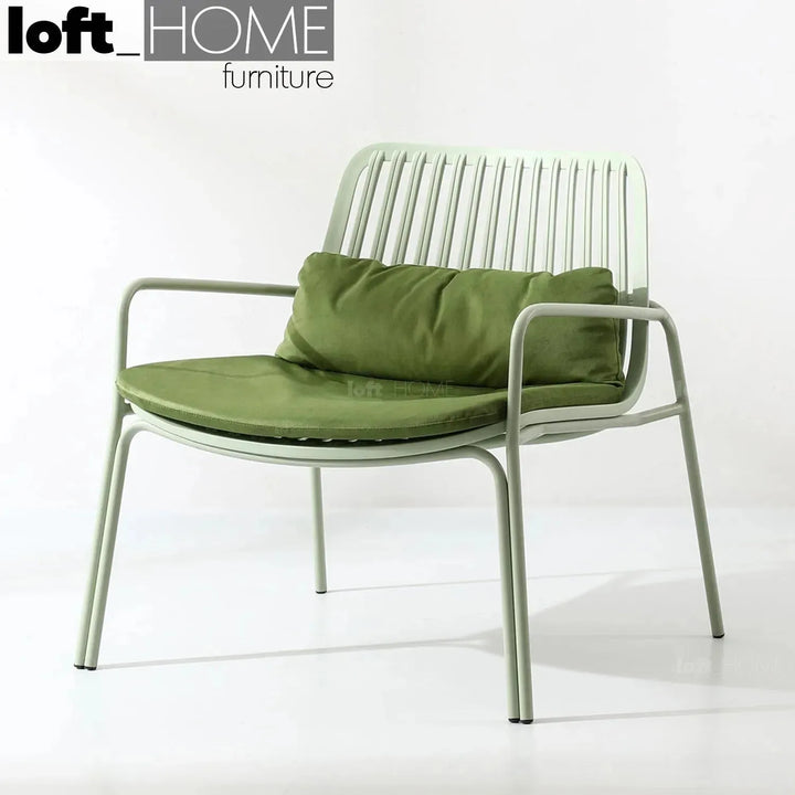 Modern plastic 1 seater sofa rhonda in close up details.