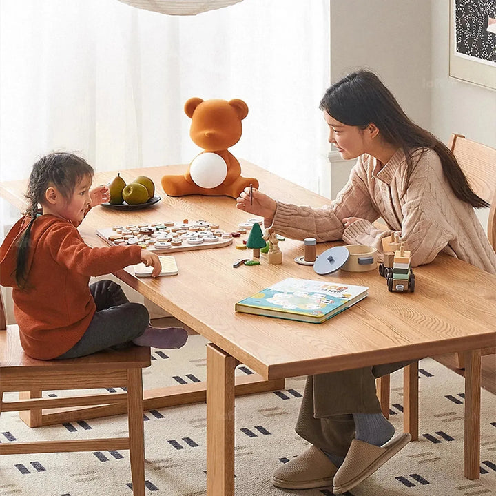 Scandinavian oak wood dining table kumo detail 9.