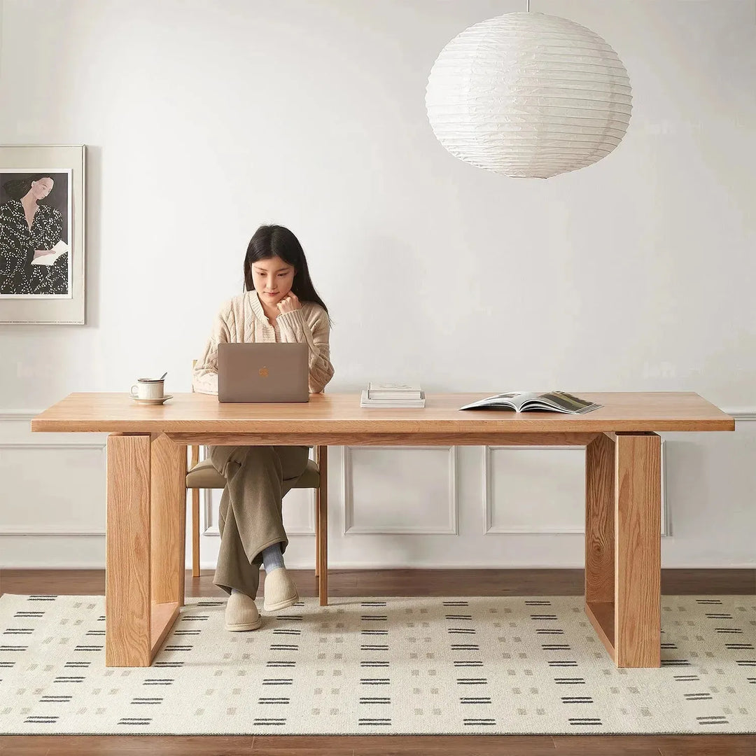 Scandinavian oak wood dining table kumo detail 5.