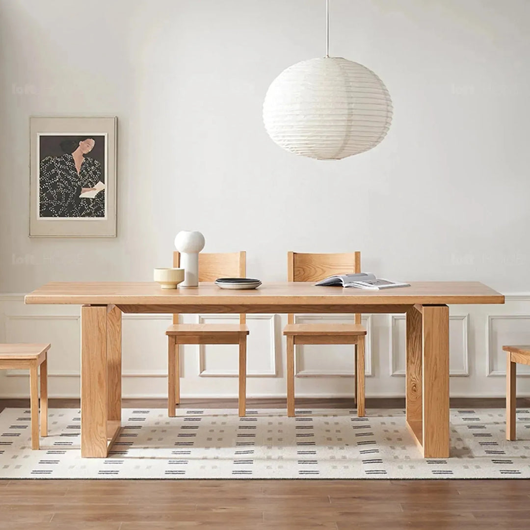 Scandinavian oak wood dining table kumo detail 6.