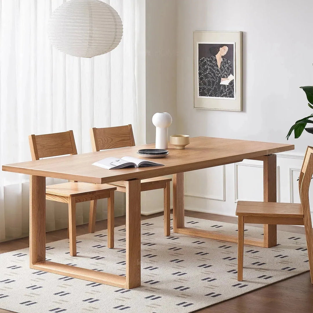 Scandinavian oak wood dining table kumo detail 1.