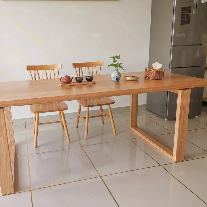 Scandinavian oak wood dining table kumo detail 10.