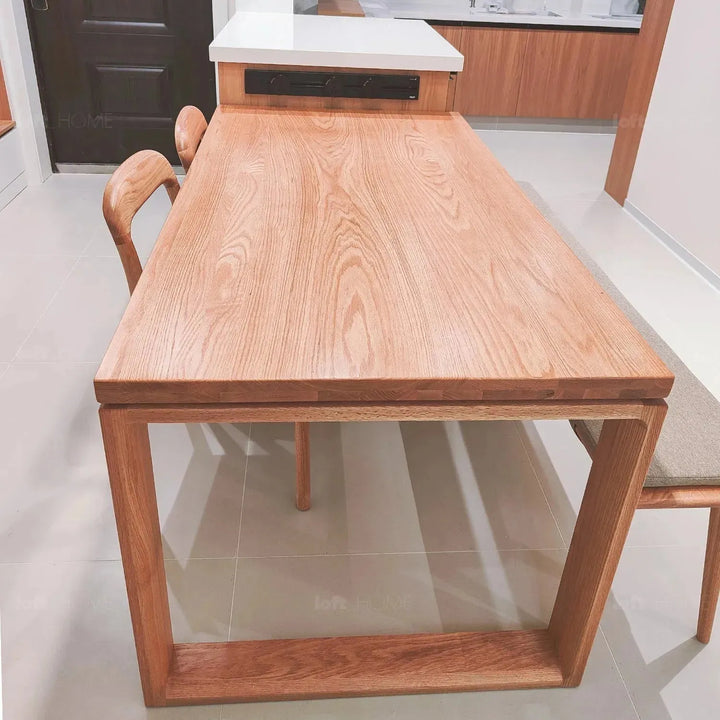 Scandinavian oak wood dining table kumo detail 11.