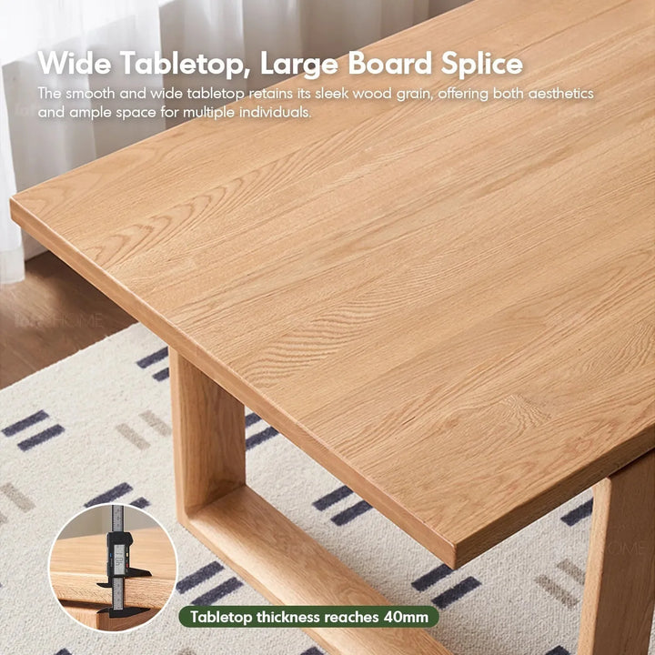 Scandinavian oak wood dining table kumo material variants.
