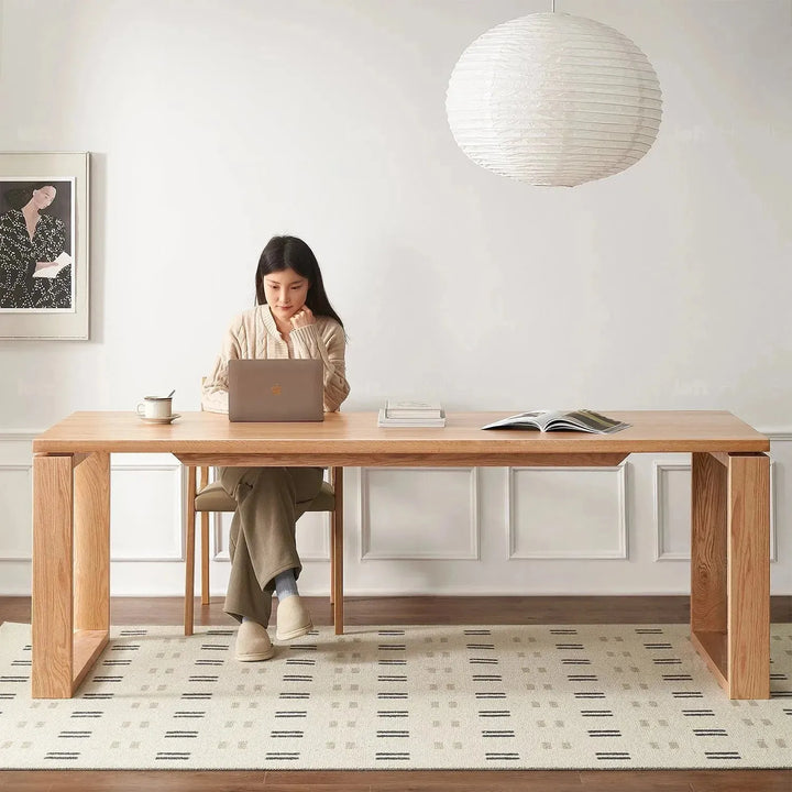 Scandinavian oak wood dining table kumo detail 4.