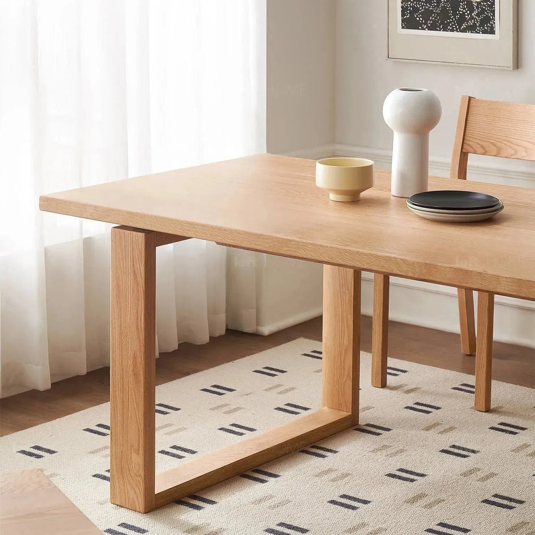 Scandinavian oak wood dining table kumo detail 3.