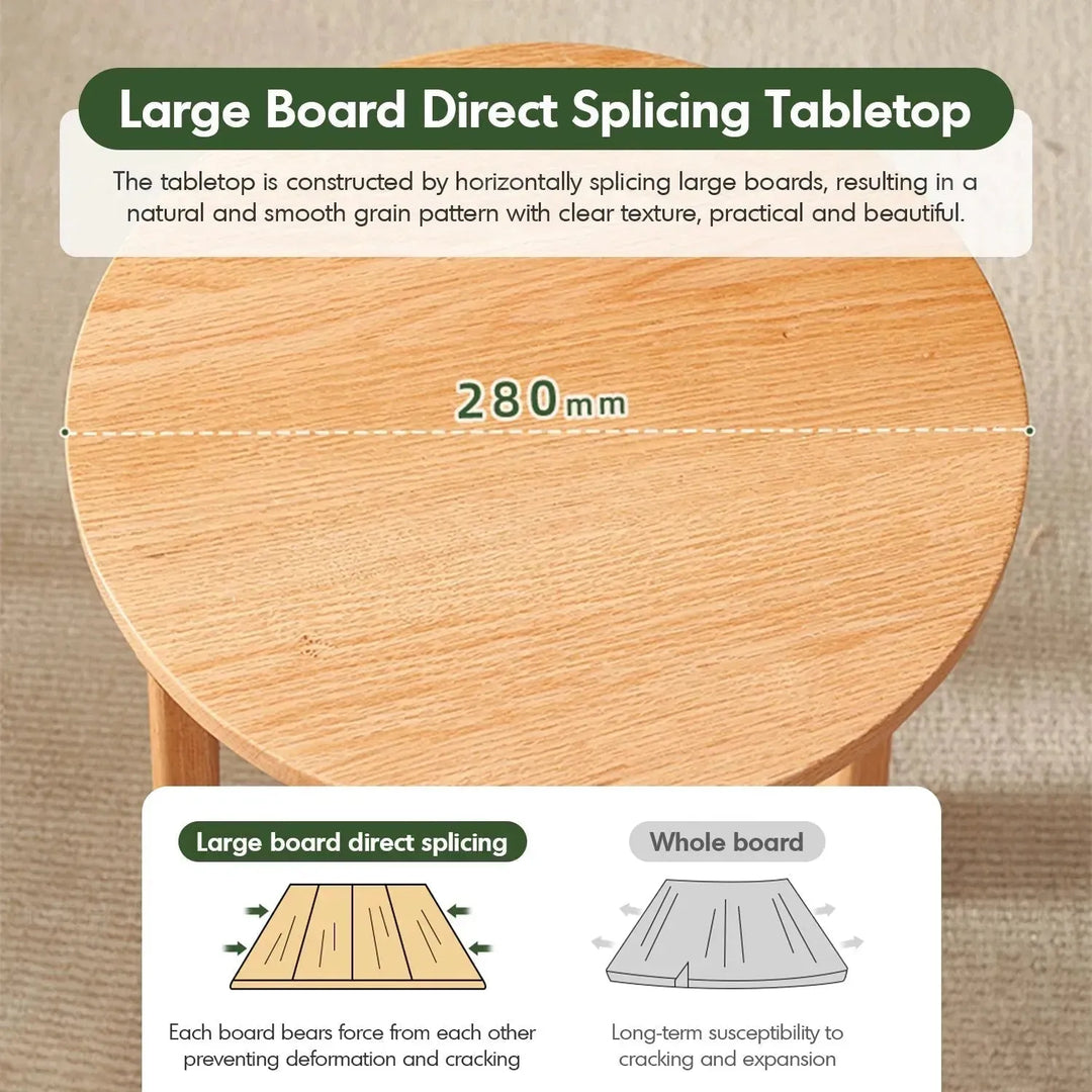 Scandinavian oak wood stackable stool harvest in real life style.