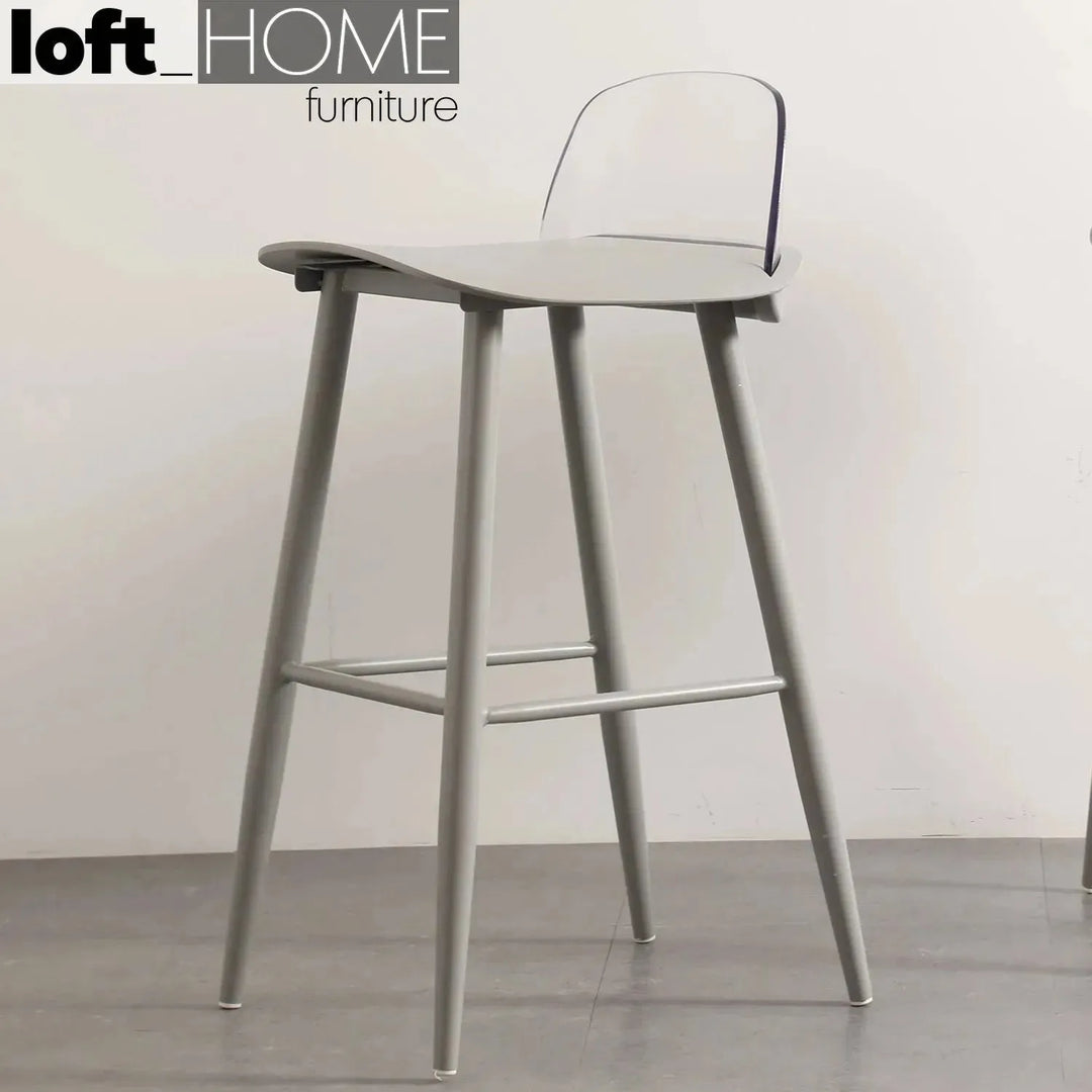 Contemporary plastic bar chair normann pc grey color swatches.