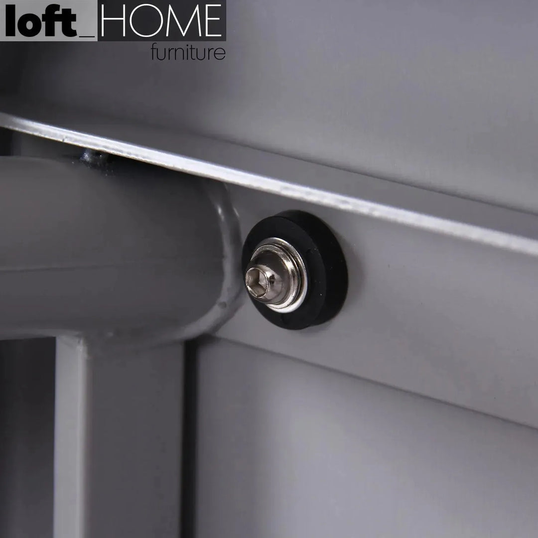 Contemporary plastic bar chair normann pc grey in close up details.