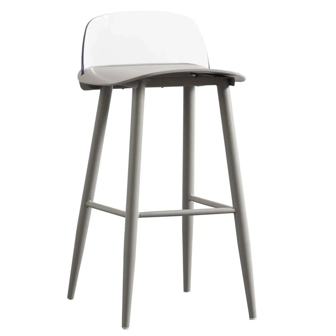 Contemporary plastic bar chair normann pc grey in white background.