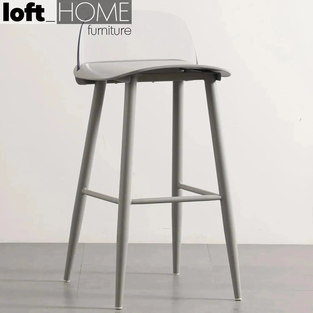 Contemporary plastic bar chair normann pc grey primary product view.