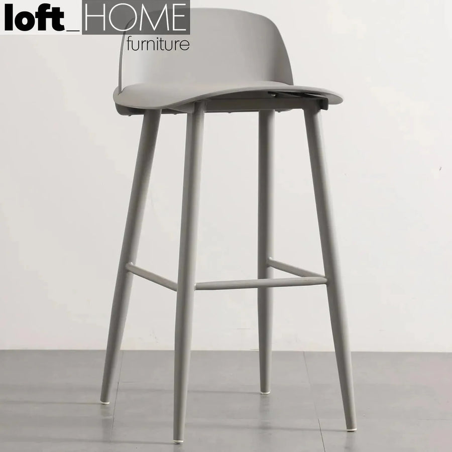 Contemporary plastic bar chair normann pp grey primary product view.