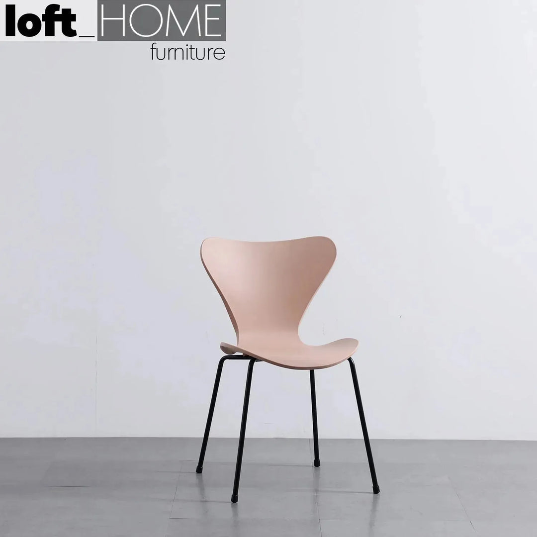Contemporary plastic dining chair ant layered structure.